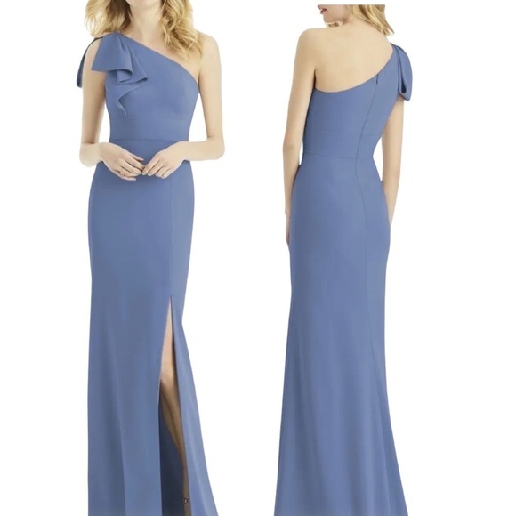 After Six Dresses & Skirts - After Six Blue Larkspur One Shoulder Gown Size 14